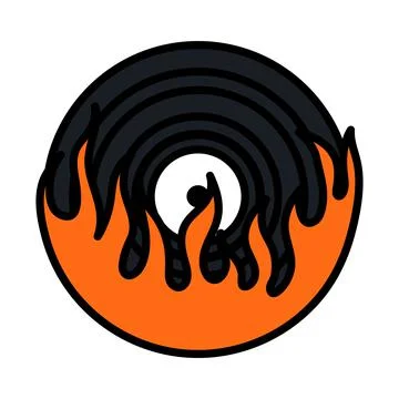 Flame Vinyl Icon Stock Illustration
