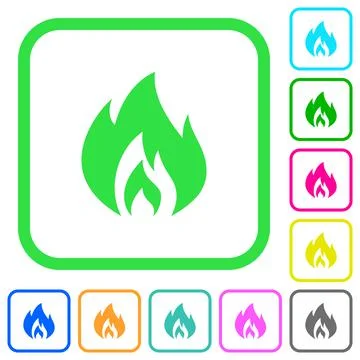 Flame vivid colored flat icons Illustrazione stock