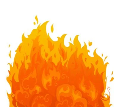 Flame on white background. Stock Illustration