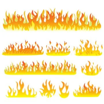Flame on a white Stock Illustration