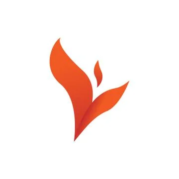 Flame Winged Leaf Shape Symbol Design Stock Illustration