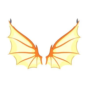 Flame wings dragon cartoon vector illustration 스톡 일러스트