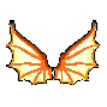 Flame wings dragon pixel art vector illustration 스톡 일러스트