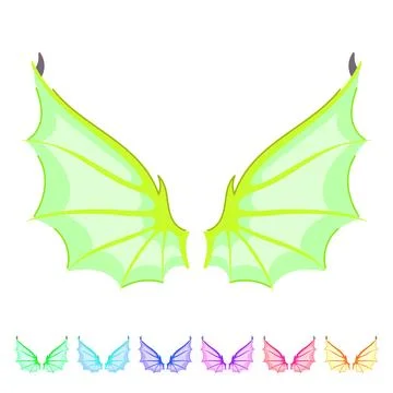 Flame wings dragon vector cartoon graphic Stock Illustration
