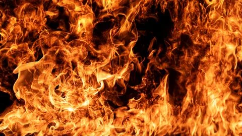 Flame wraps orange flames. Flame borders bright flames. Realistic flame with Stock Photos