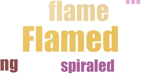 Flamed Word Cloud Animated Isolated On White Video stock 107206747