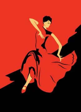 Flamenco dance Stock Illustration