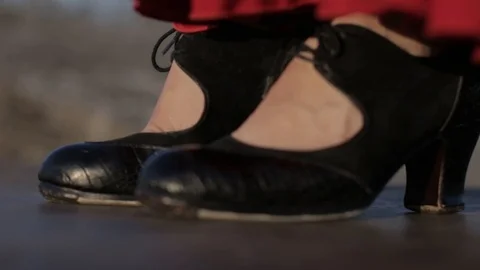 Flamenco dance. Legs close frame. Dancing Steps Woman Flamenco Dancer Stock Footage 112883990