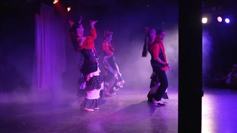 Flamenco Dance Performance in Barcelona Restaurant Stock Footage 311437556