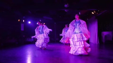 Flamenco Dance Performance in Barcelona Restaurant Stock Footage 311440225