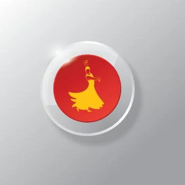 Flamenco Dancer Badge 스톡 일러스트