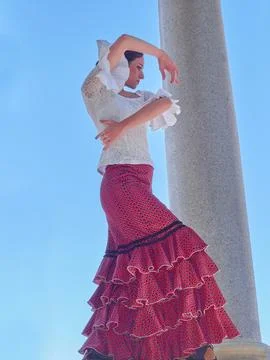 Flamenco dancer with a cloudless Stock Photos