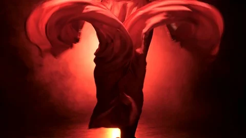 Flamenco. Dancer in the rhythm of the music develops the skirt. Llight from Stock Footage 91653703