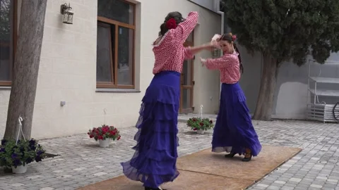 Flamenco dancer street. Live dancing show in Spain Stock Footage 310595948