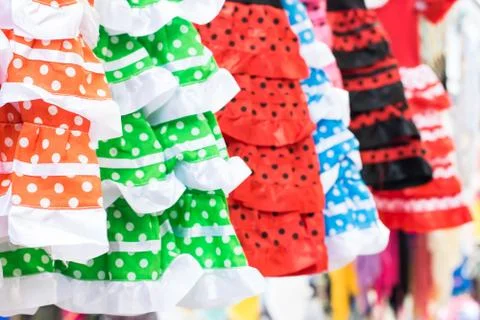 Flamenco dresses Stock Photos