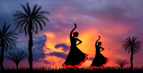 Flamenco before the storm Stock Illustration