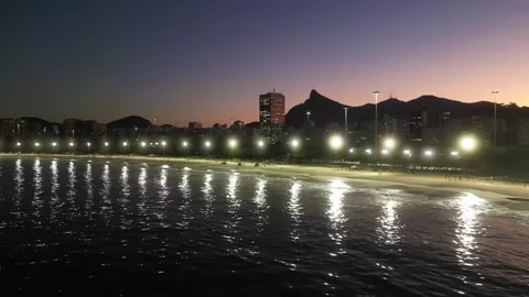 Flamengo Beach in Rio at Night Vídeos de archivo 247859615
