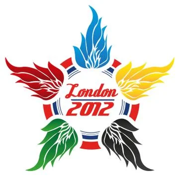 Flames of the 2012 london olympics, vector illustration Stock Illustration