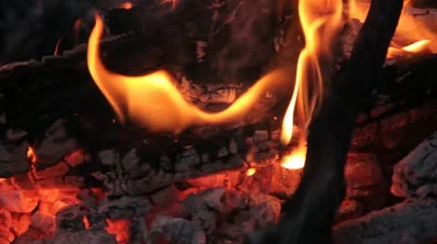 Flames And Burning Embers Hd C Video Clip