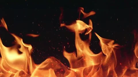 Flames And Fire Sparks And Embers Overlay Background Transition Effect Stock Footage 264756844