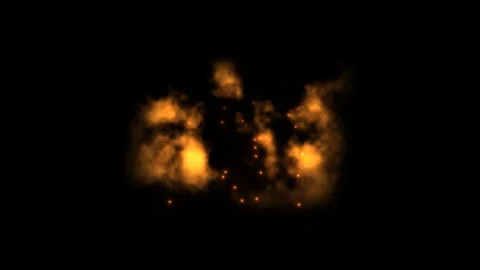 Flames and smoke create visual effects in dark background Stock Footage 338288365