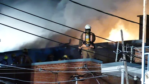 Flames and smoke Video stock 115931780