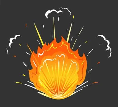 Flames and Sparkles, Explosion Icon Red Blaze Stock Illustration