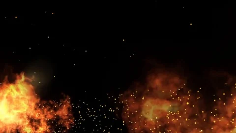 Flames are ignited. Fire line isolated on black background Vídeo Stock 124450782
