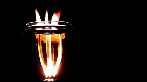 Flames Behind the Glass Stock Footage 37060018