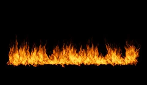 Flames on black background. Fire blaze flames on black background. Fire bur.. Stock Photos