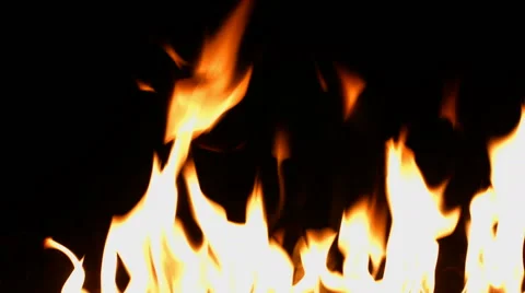 Flames on a black background Stock Footage 48581272