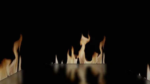 Flames on black background Stock Footage 65300714