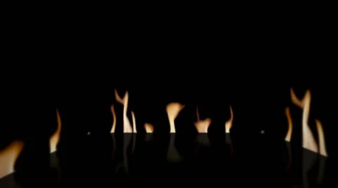 Flames on black background Stock Footage 65300835