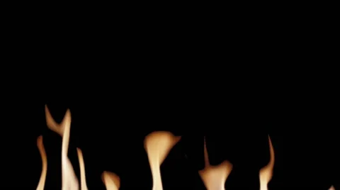 Flames on black background Stock Footage 65300842