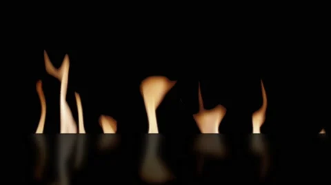 Flames on black background Stock Footage 65301340