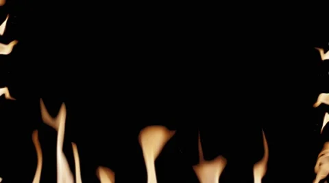 Flames on black background Stock Footage 65301536
