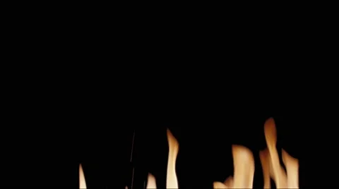 Flames on black background Stock Footage 65302706