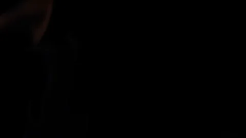 Flames on black background Stock Footage 129359015