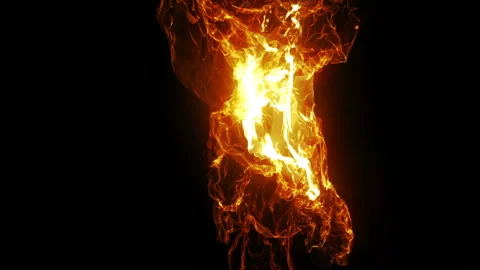 Flames on black background Stock Footage 158764791