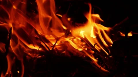 Flames with black background, Footage of flames Stockbeeldmateriaal 148207469