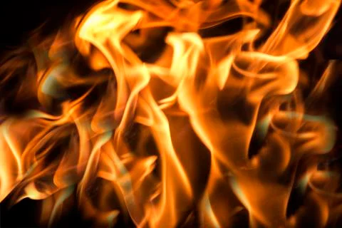 Flames on a black background Stock Photos