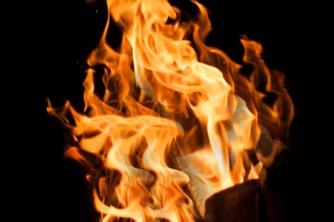 Flames on a black background Stock Photos