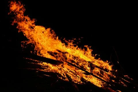 Flames on a black background Stock Photos