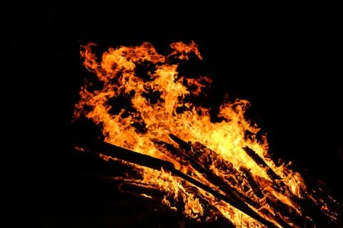 Flames on a black background Stock Photos