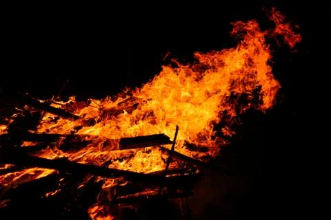 Flames on a black background Stock Photos