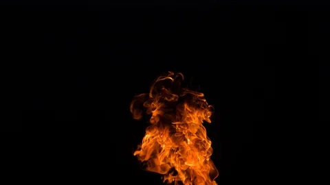 Flames on a black background, slow motion Stock Footage 86499541