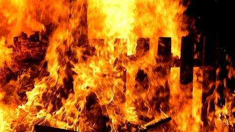 Flames of a bonfire.Slow Motion. Stock Footage 93039700