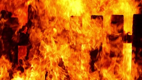 Flames of a bonfire.Slow Motion. Stock Footage 105598461