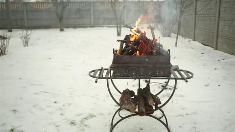 Flames from the brazier Stock Footage 70932970