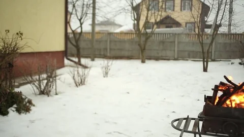 Flames from the brazier Stock Footage 70932994